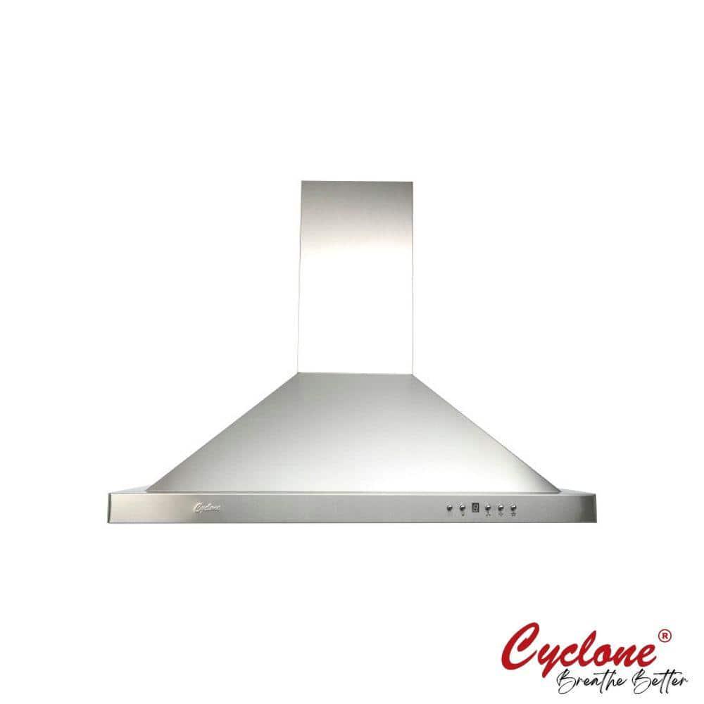 Cyclone 24 in 550 CFM Pyramid Style Wall Mount Range Hood with LED Lights in Stainless Steel