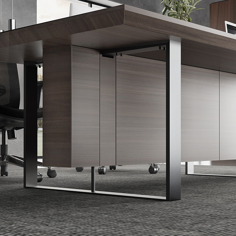 INIGO Boardroom Meeting Table 2.4M - Hazelnut & Black