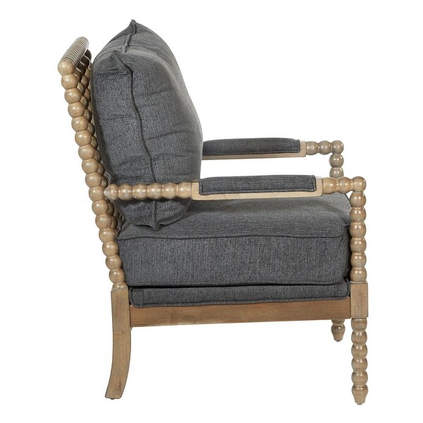 Fletcher Spindle Chair in Fabric with Brushed Charcoal Finish