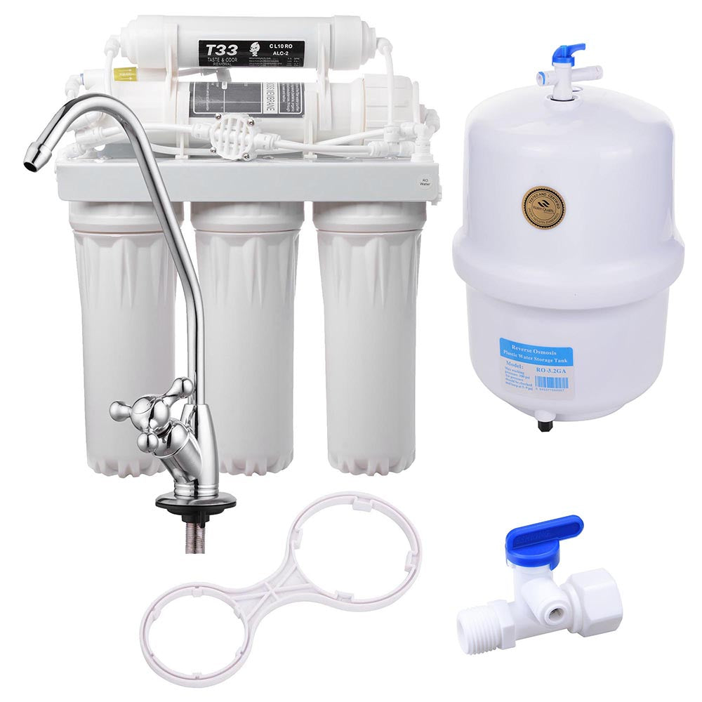 TheLAShop 5 Stage 50 GPD Reverse Osmosis Water Filtration System Under Sink