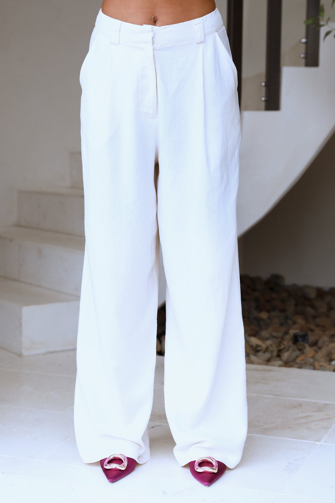 LIONESS La Quinta Pants Off White