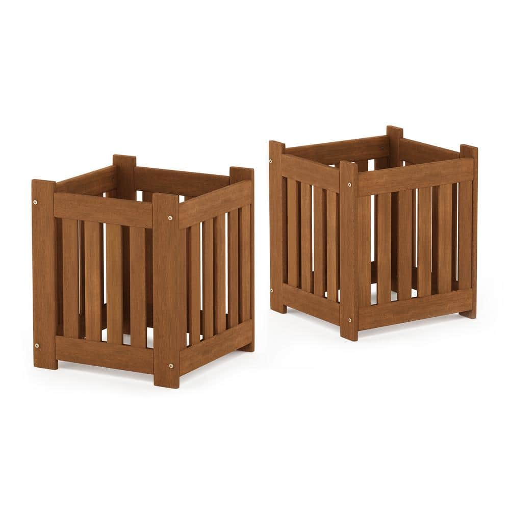 Furinno Tioman Hardwood Outdoor Lifestyle Flowerbox (Set of 2) 2-FG19456