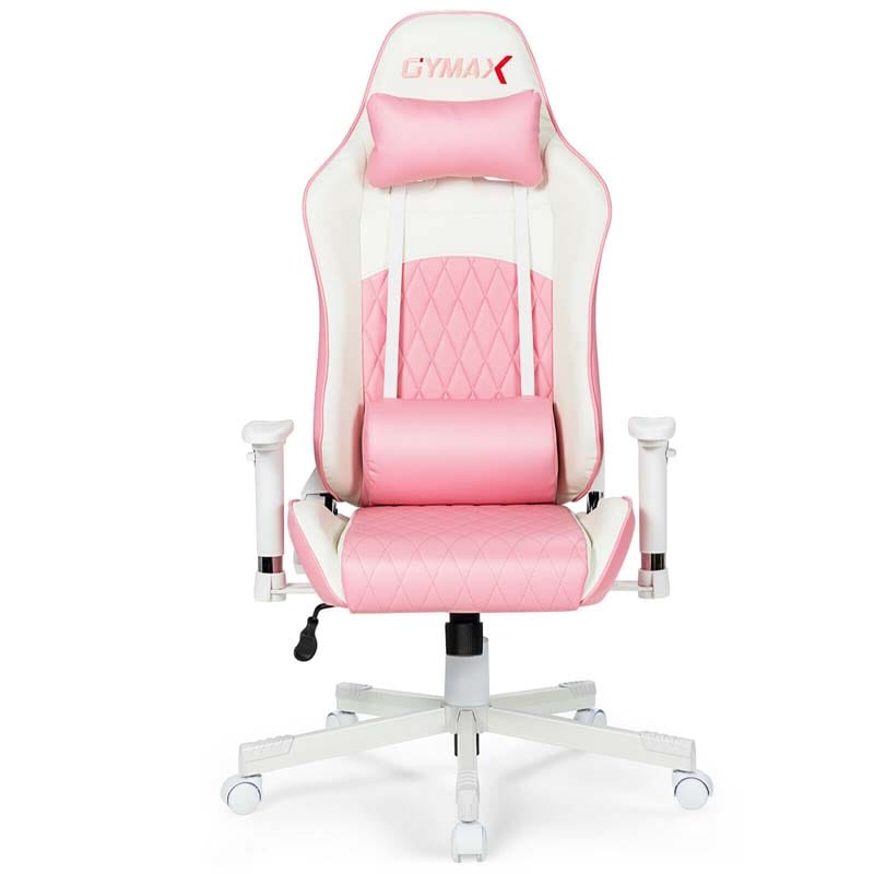 Pink Gaming Chair Recliner, High Back Ergonomic PC Racing Chair, Fully Adjustable Swivel Office Chair with Headrest & Lumbar Support