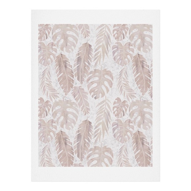 Schatzi Tropical Leaf Neutral Unframed Wall Art Brown Deny Designs