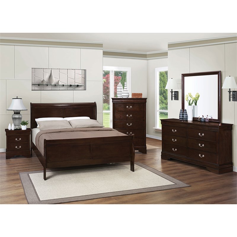 Bowery Hill 6 Drawer Double Dresser in Cappuccino