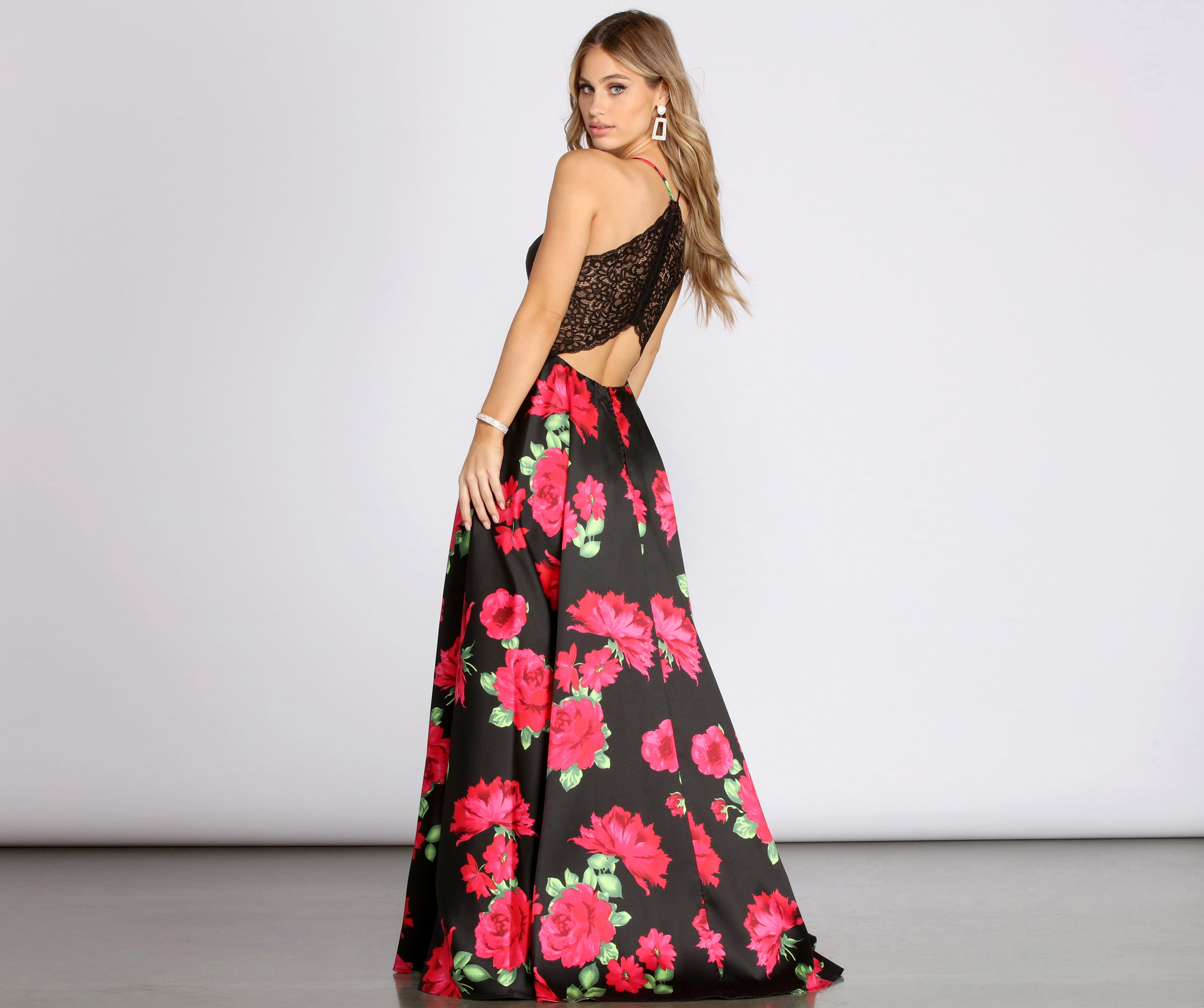 Milana Lace Back Floral Dress