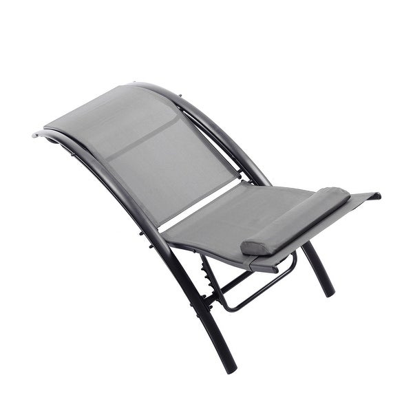 2 Pieces Outdoor Patio Adjustable Aluminum Recliner Lounge Chair Set