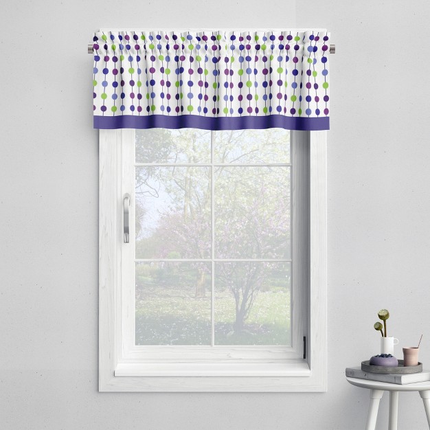 Bacati Pearl String Purple Aqua Lime Plum Window Valance