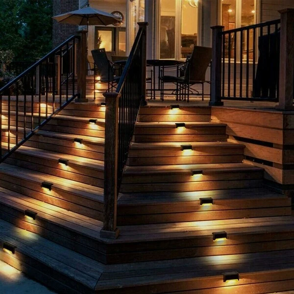 4pcs Solar LED Deck Light Outdoor Garden Path Lamp