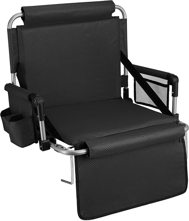 Alpcour Stadium Seat Foldable Padded Bleacher Chair With Backrest Armrest Pockets amp Cup Holder