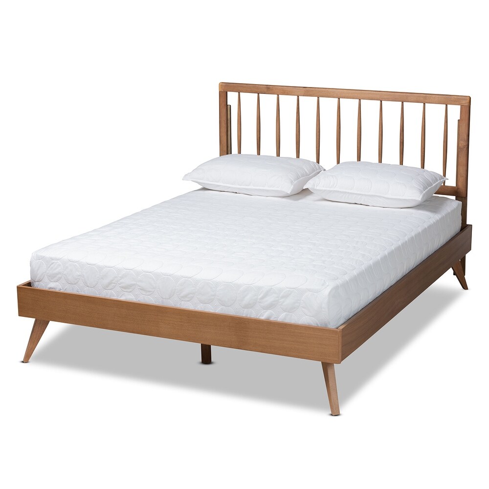 Toru Modern Ash Walnut Finished Wood Platform Bed