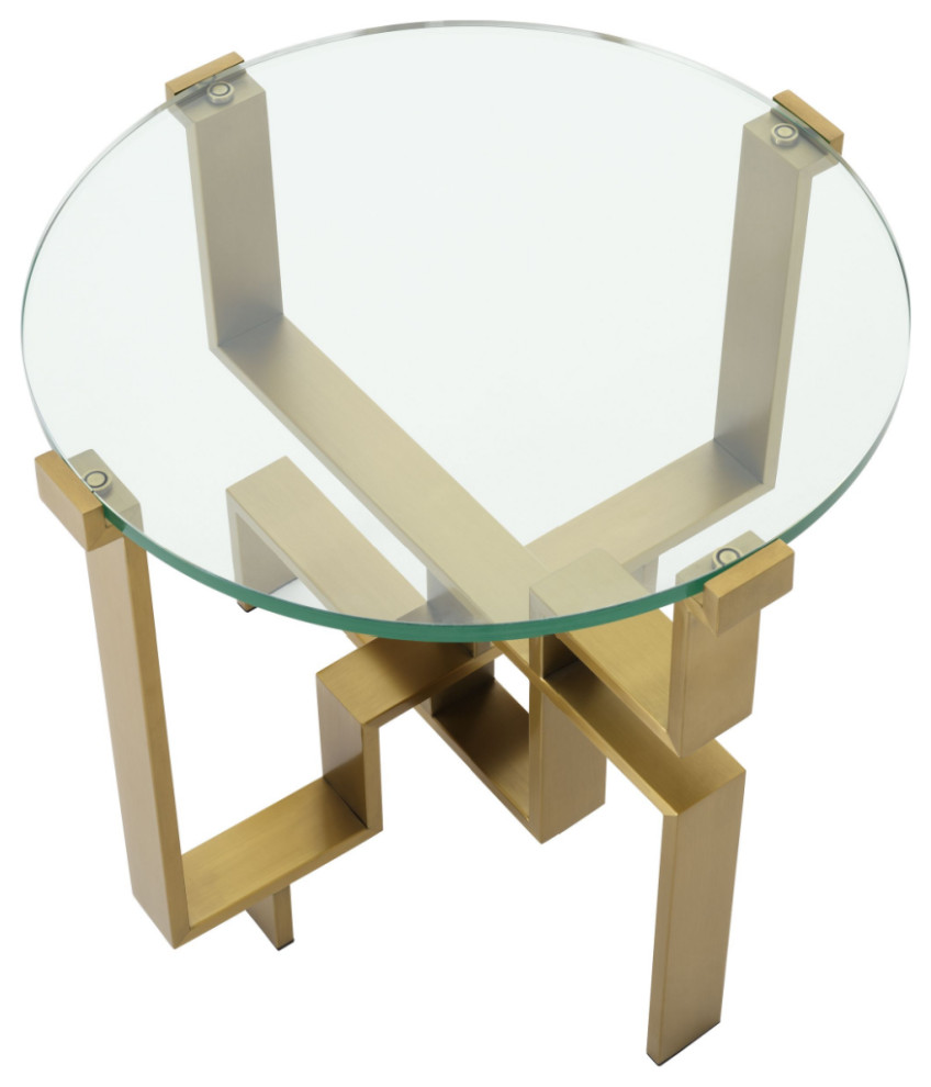 Sculptural Brass Base Side Table  Eichholtz Chuck   Contemporary   Side Tables And End Tables   by Oroa   Distinctive Furniture  Houzz