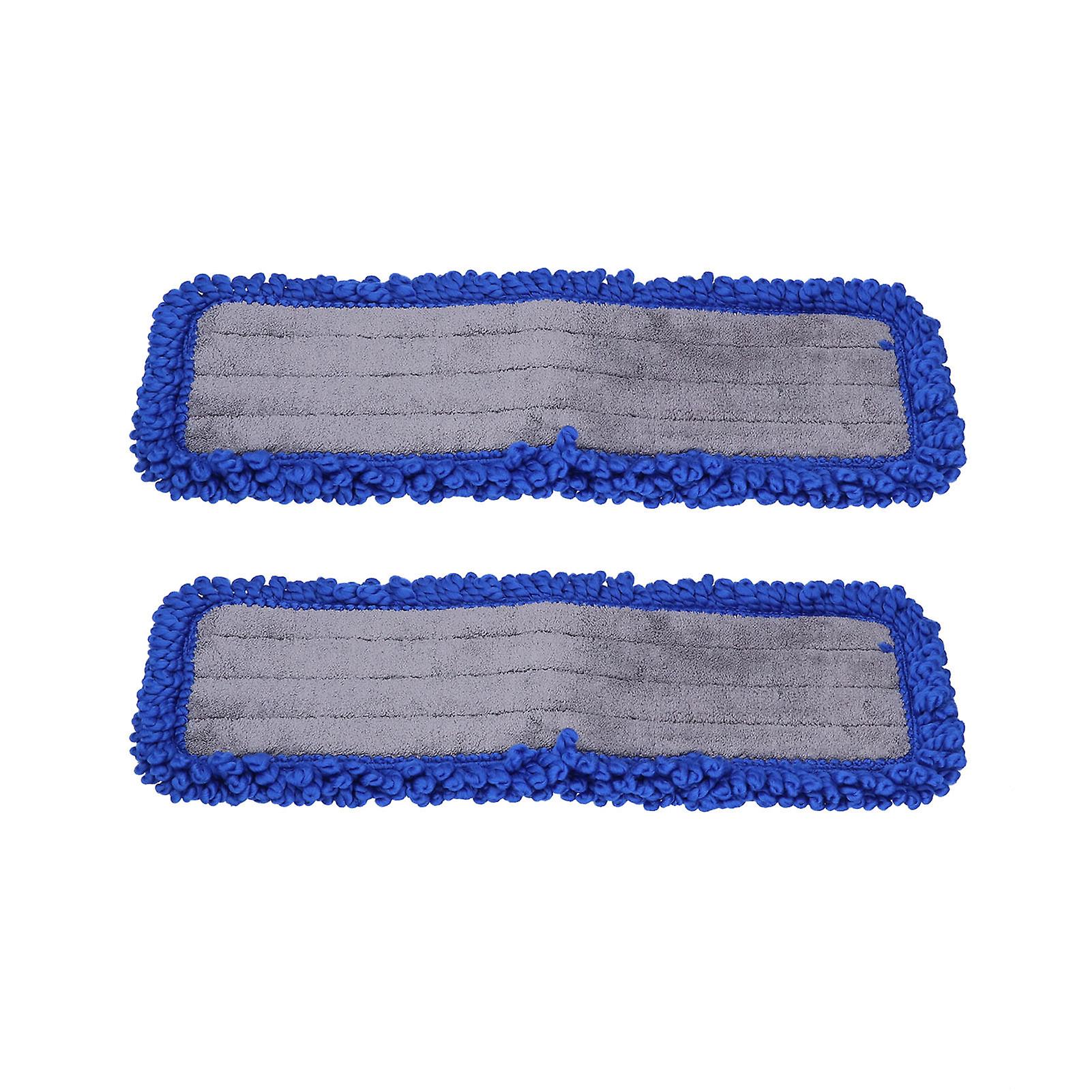 2pcs 19.6in Flat Mop Cloth Fiber Cleaning Mop Cloth Dry Wet Dual Use Mopping Pad For Home