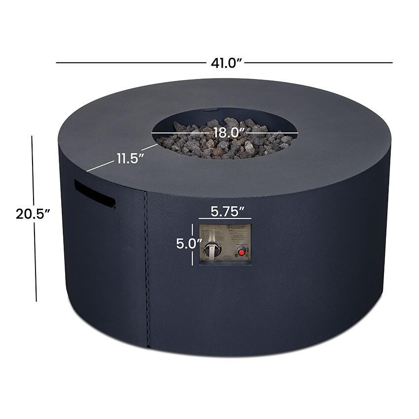 Lakeview Coden 41 Inch Round Metal Propane Fire Pit Table With Hidden Tank (Ships as Propane w/NG Conversion Kit)