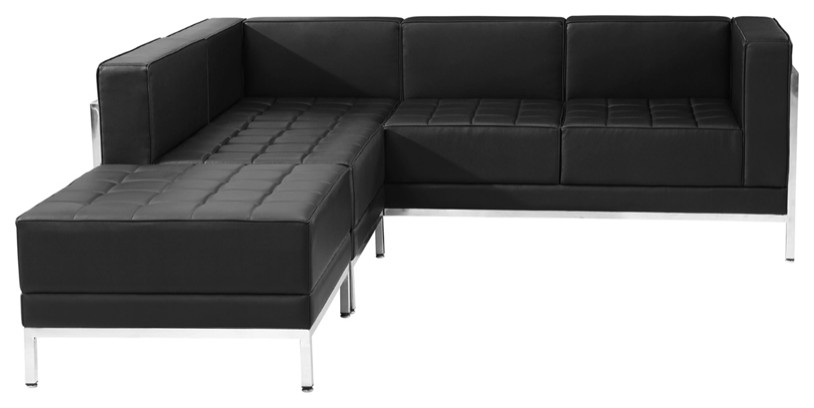 HERCULES Imagination Series Black LeatherSoft Sectional Configuration  3 Pieces   Contemporary   Sectional Sofas   by First of a Kind USA Inc  Houzz