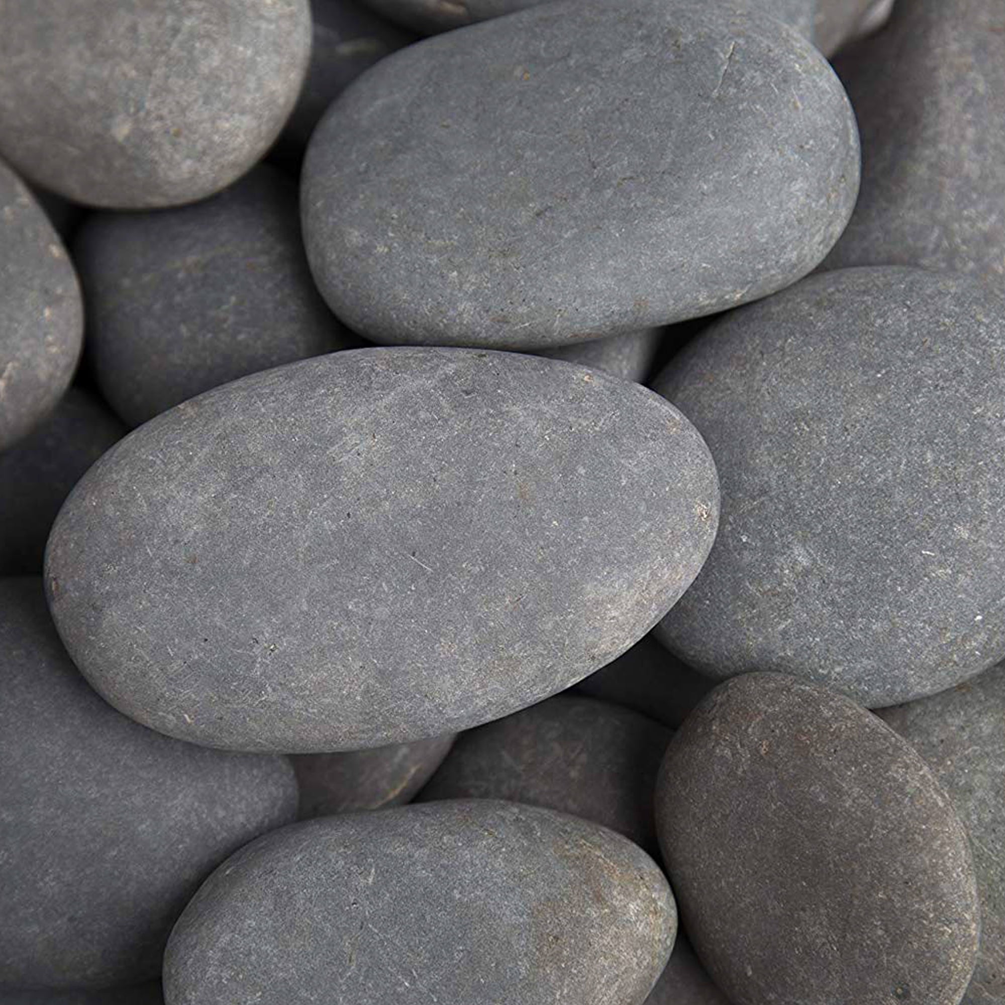 Rainforest Outdoor Decorative Natural Stone, Mexican Beach Pebbles, Grey, 3-5",30lbs.