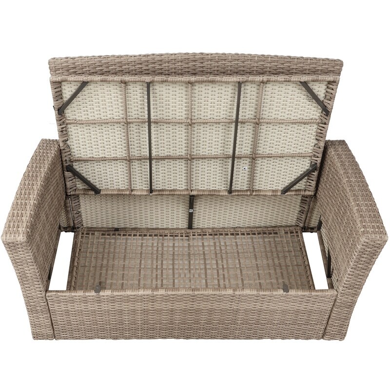 Outdoor  Weather Wicker 4 Piece Patio Furniture Set