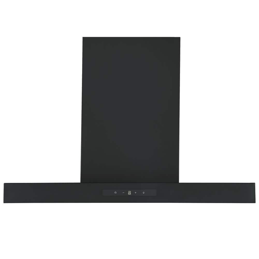 Ancona 30 in 440 CFM Convertible Wall Mount Rectangular Range Hood with LED Lights in Matte Black