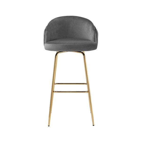 Art Leon Swivel Velvet Uhpolstered Bar Stool