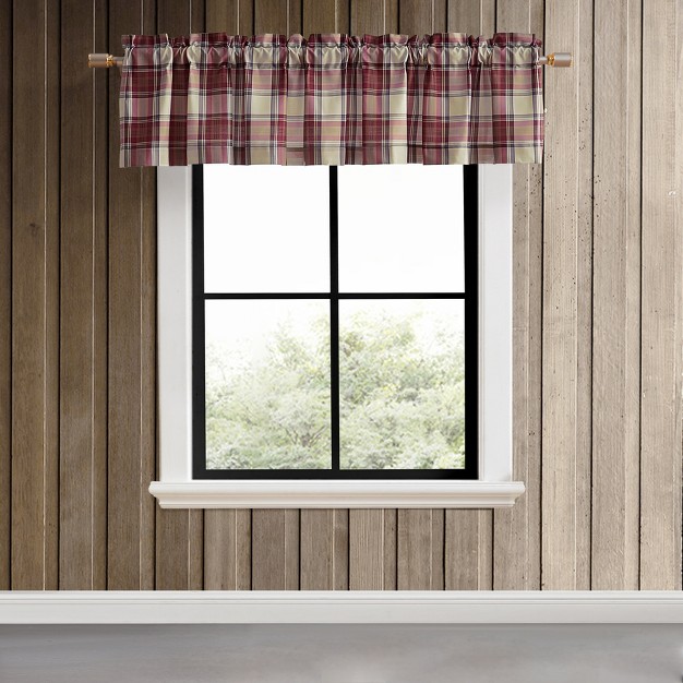 Eddie Bauer Edgewood Plaid Valance 86 quot w X 15 quot l Red