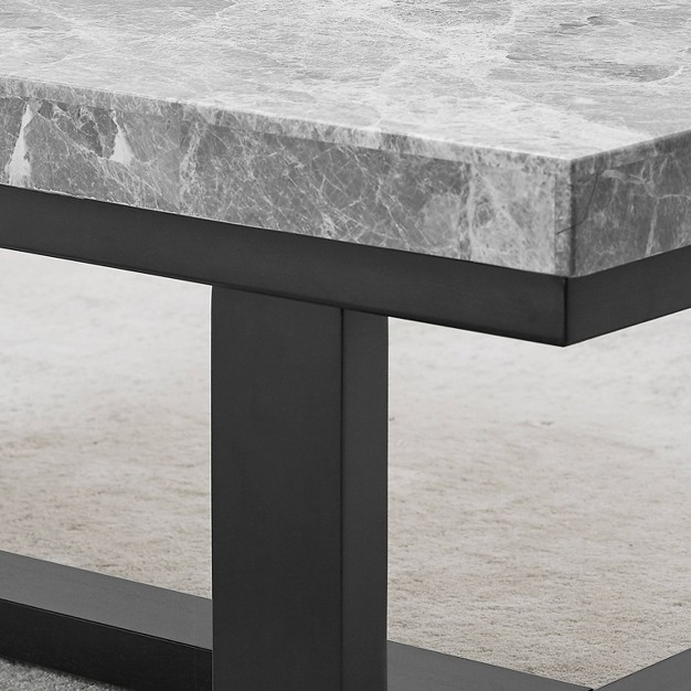 Lucca Gray Marble Sofa Table Espresso Steve Silver Co