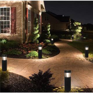 Hampton Bay Solar 8 Lumens Black Bollard Light (6-Pack) 50229