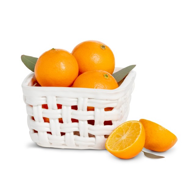 Demdaco Woven Fruit Basket White