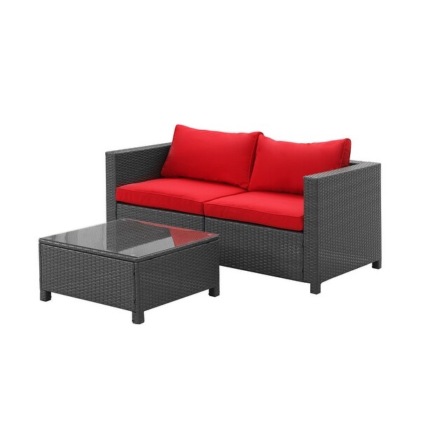 Zenova 5 or 6 pcs Multi-piece Outdoor Cushioned Rattan Wicker Sectional Sofa Set with Pillows - Overstock - 35628353