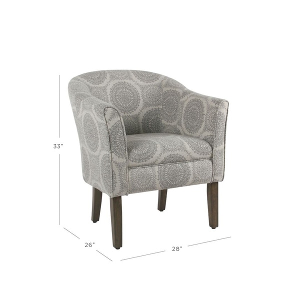 Porch and Den Blakeney Grey Medallion Tub Shaped Accent Chair