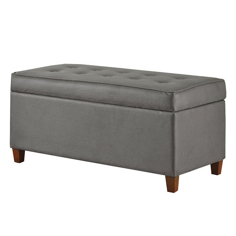 HomePop Faux Microsuede Storage Bench