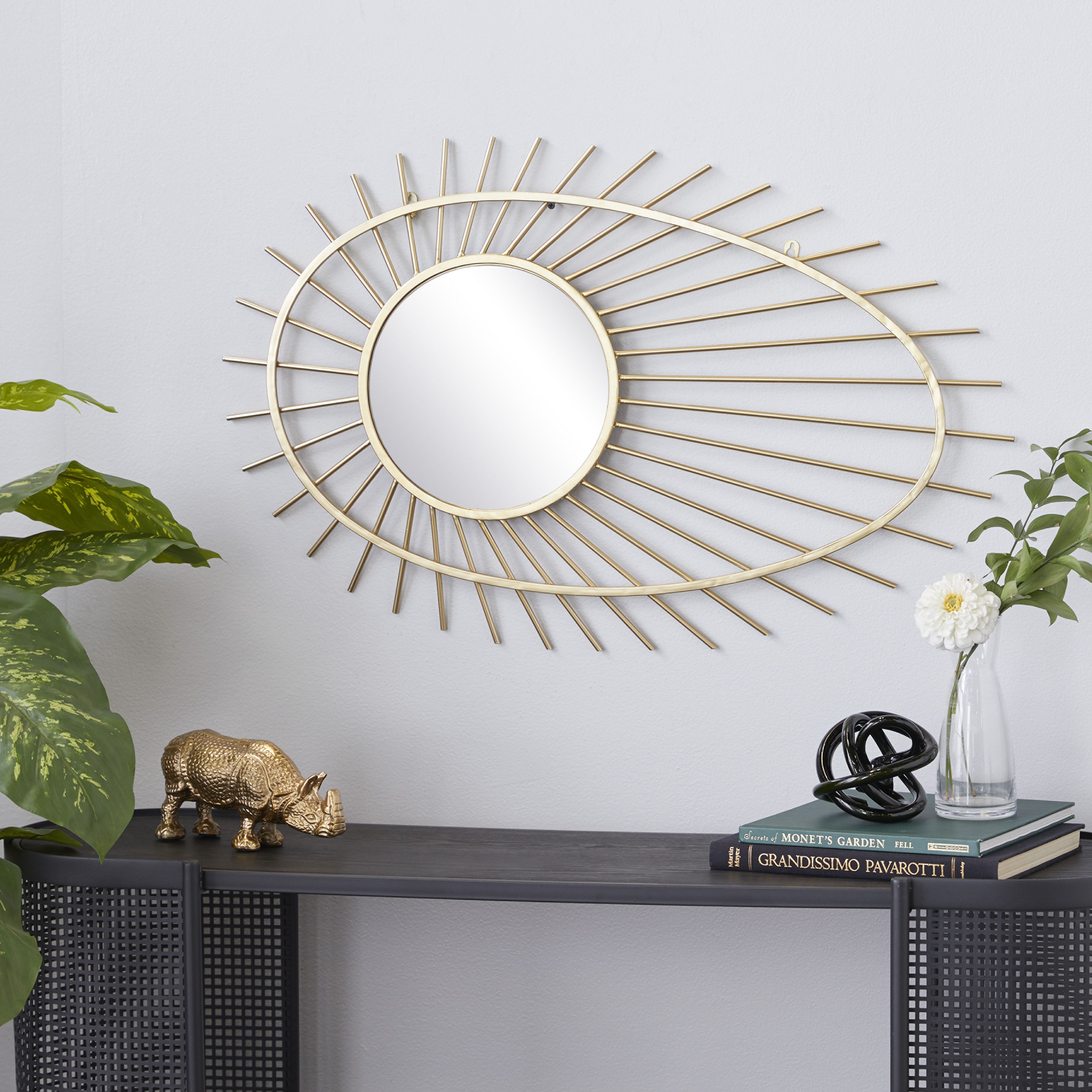 CosmoLiving by Cosmopolitan Gold Metal Contemporary Wall Mirror 34 x 22 x 1