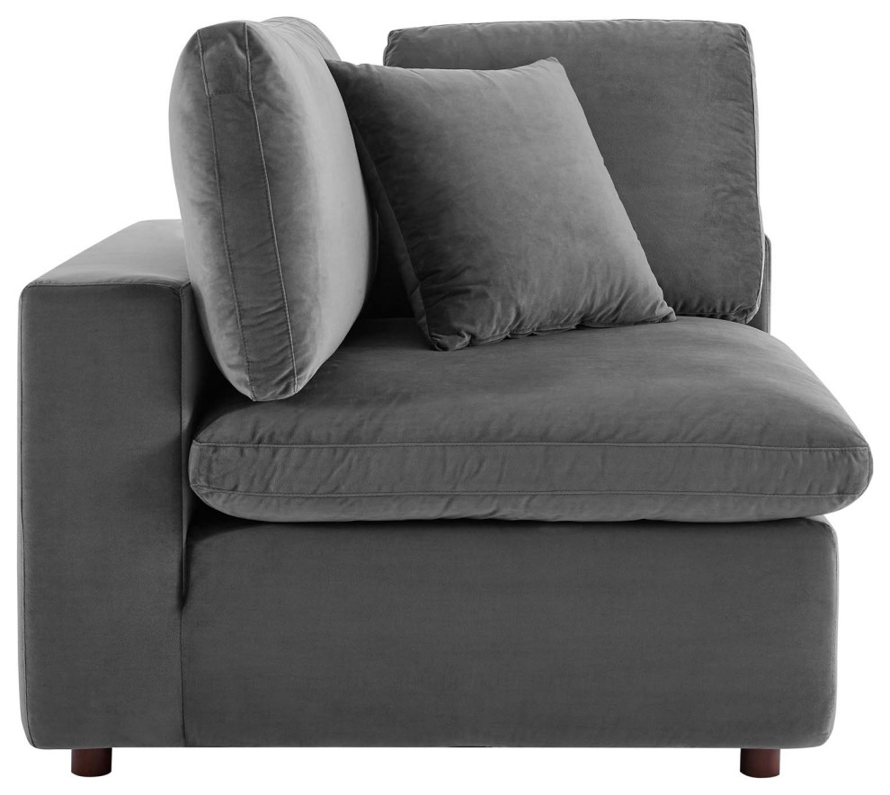 Commix Down Filled Overstuffed Performance Velvet 3 Seater Sofa   Transitional   Sofas   by Beyond Design  ampMore  Houzz