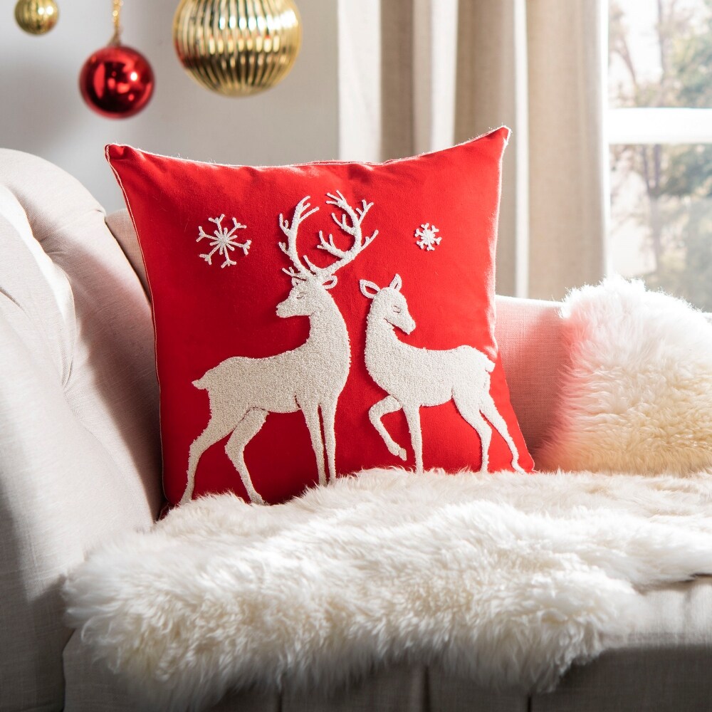 SAFAVIEH Holiday Mitzi Red/White 18 inch Decorative Pillow