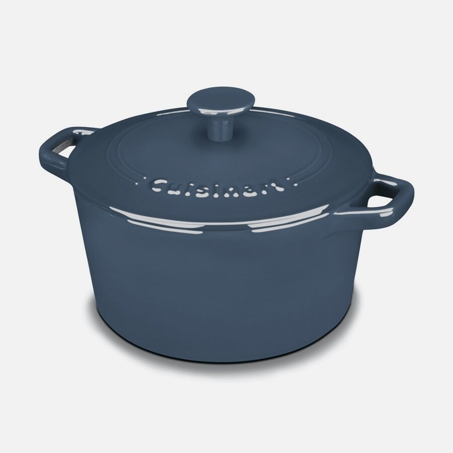 Cuisinart CI630 20BG Chef's Classic Enameled Cast Iron 3 Quart Round Covered Casserole  Provencial Blue