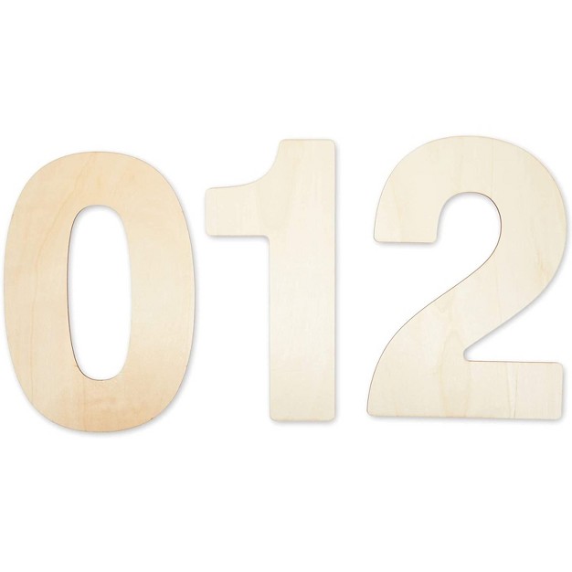 Bright Creations 10 Piece Unfinished Wood 12 inch Number 0 9 For Diy Crafts amp Home Wall Decor