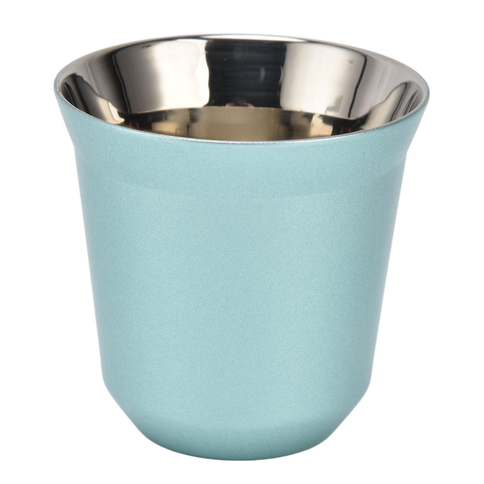 Stainless Steel Coffee Cup Double Layer Heat Insulation Beer Mug Green Water Cup For Kitchen160ml