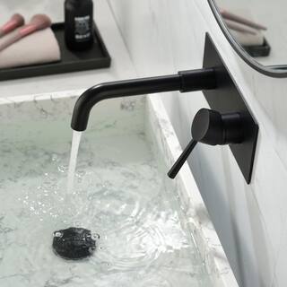 FORCLOVER Single-Handle Wall Mounted Faucet with Swivel Spout in Matte Black GeYSWNK09