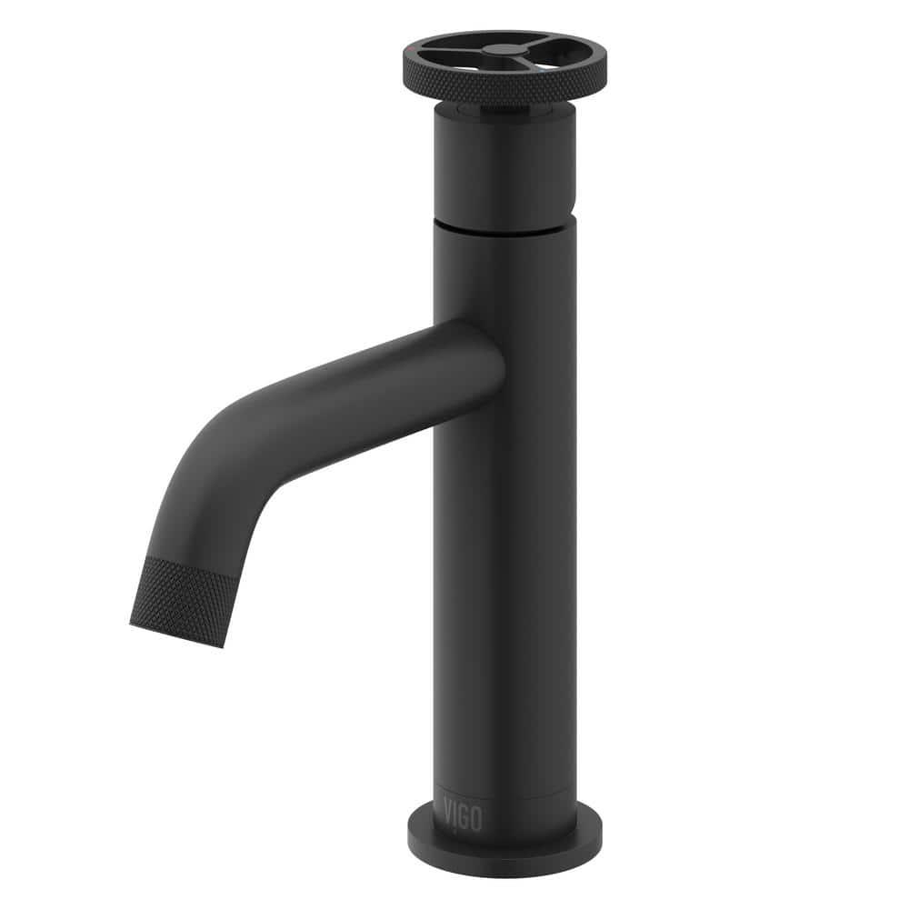 VIGO Cass Single Handle SingleHole Bathroom Faucet in Matte Black