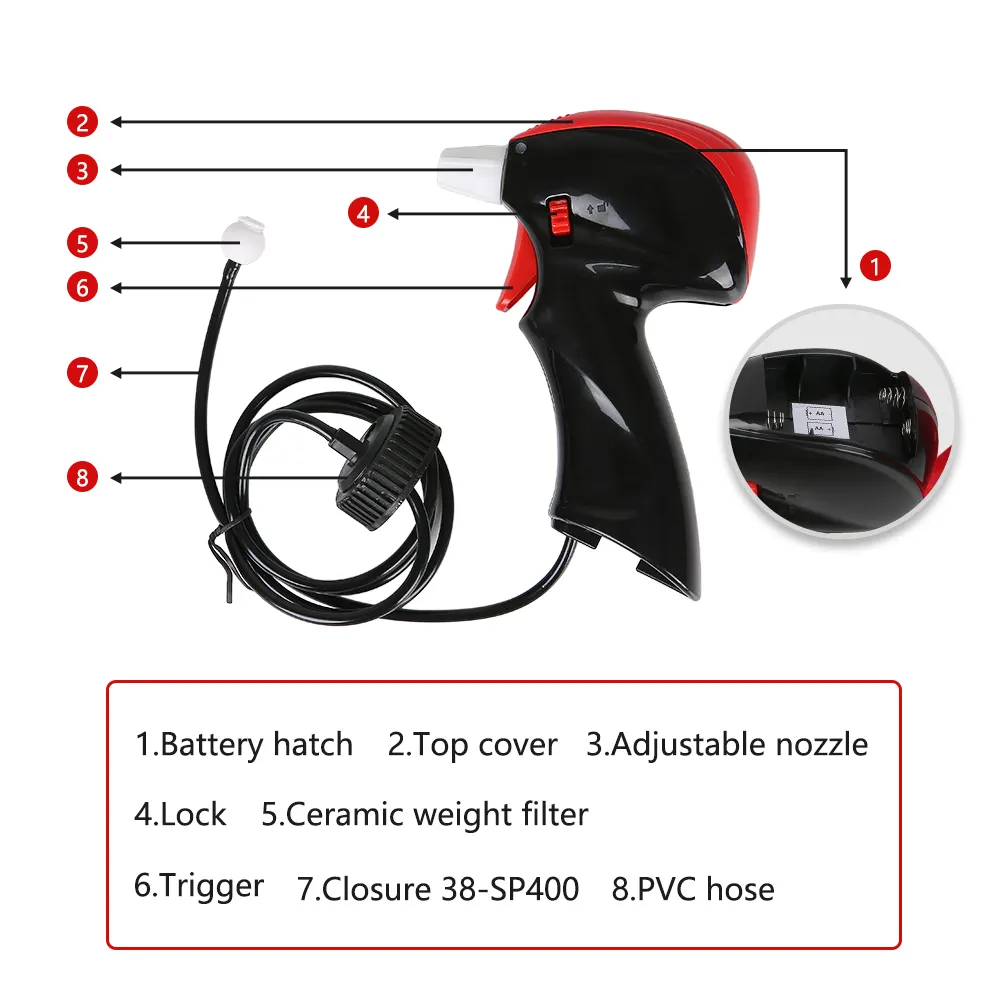 Equipped A 3V Diaphragm Pump Sprayer Battery Powered With Adjustable Nozzle