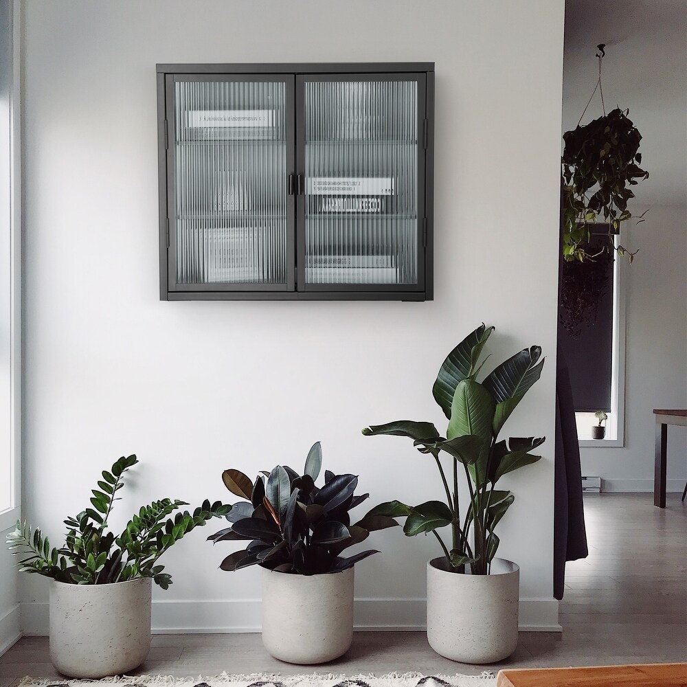 Modern Wall Cabinet with Three Tier Shelves