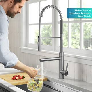 KRAUS Artec Pro CommercialStylePull-Down Single Handle Kitchen Faucet with Pot Filler inMatte Black KPF-1604MB