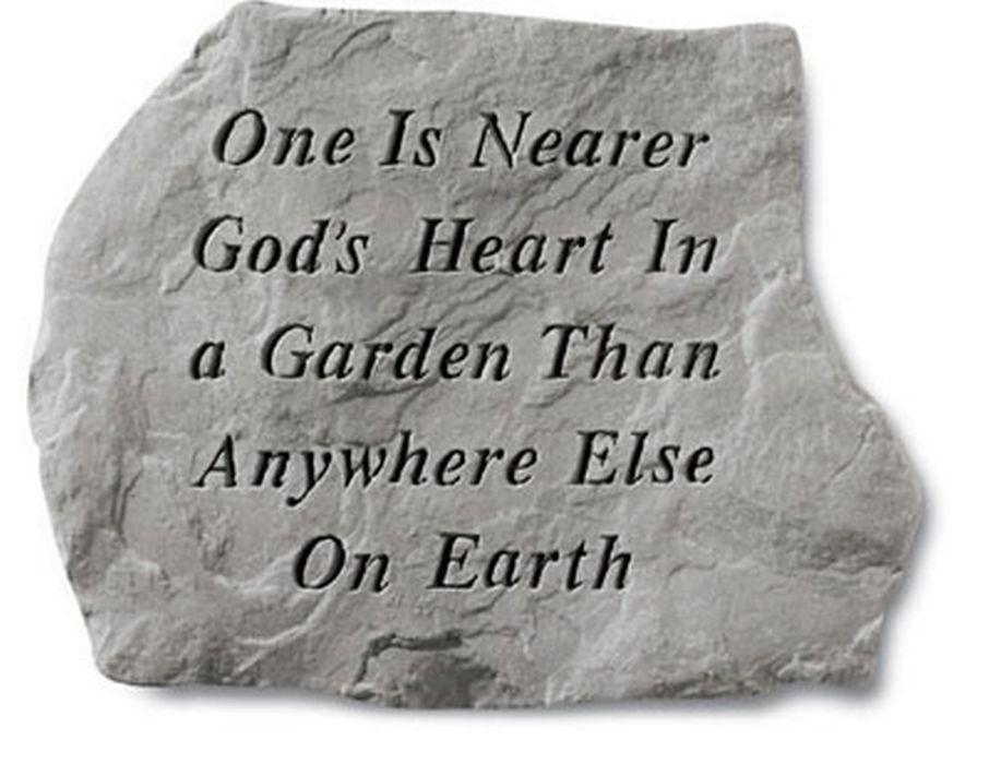 One Is Nearer Gods Heart In A Garden Than Anywhere Else - Memorial Stone - 15.5 Inches x 11.5 Inches by Xoticbrands - Veronese