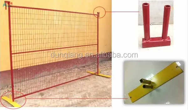 Factory deal Portable construction  fence panel square pipe  removable Canada Temporary Fence Panels for construction site