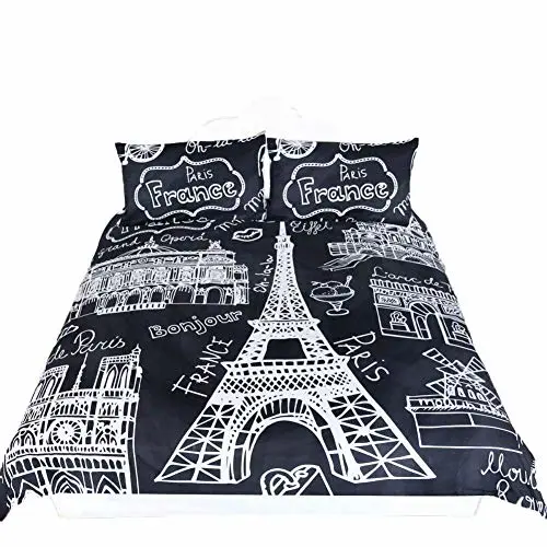 Duvet Cover Set Soft London Themed Comforter Cover Set 3 Pieces