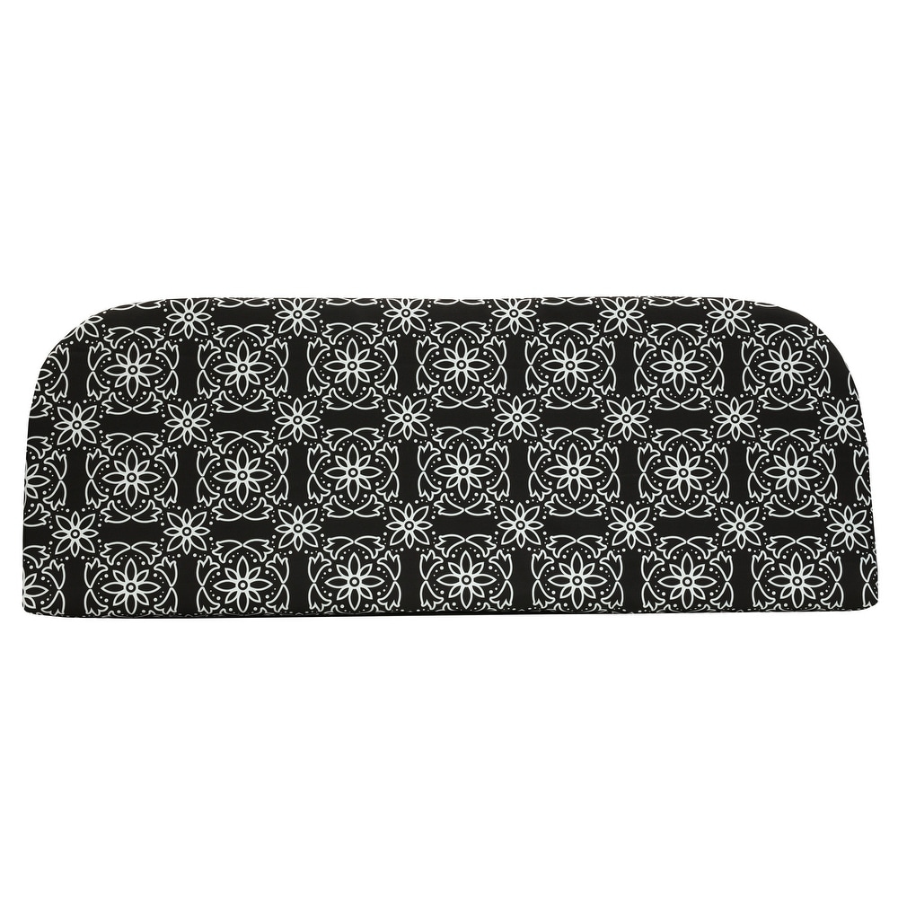 Ebony Outdoor Medallion Print Bench Seat Cushion 48 x 18 in Black   48\