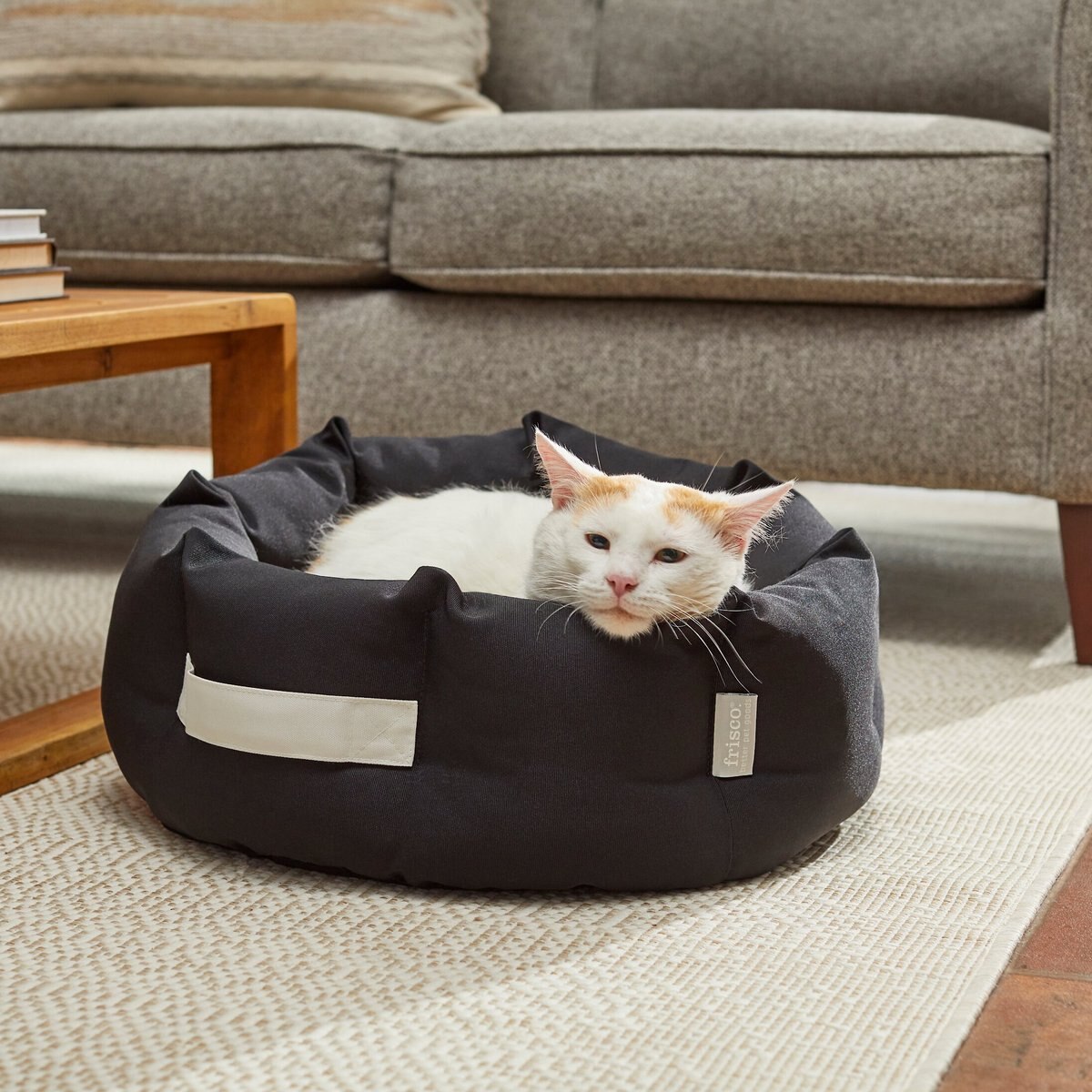 Frisco Indoor/Outdoor Deep Dish Cuddler Bolster Cat and Dog Bed