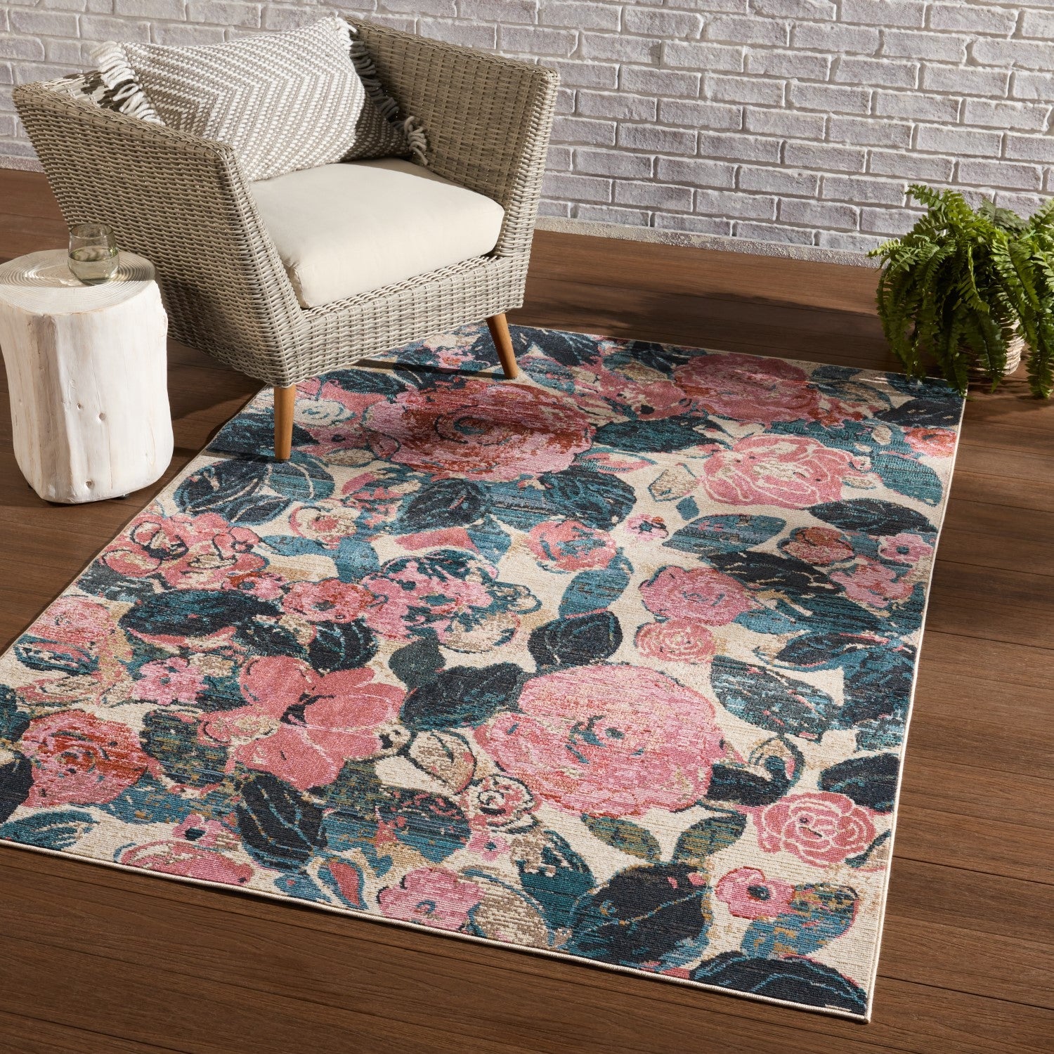 Swoon Indoor/Outdoor Illiana Pink & Blue Rug