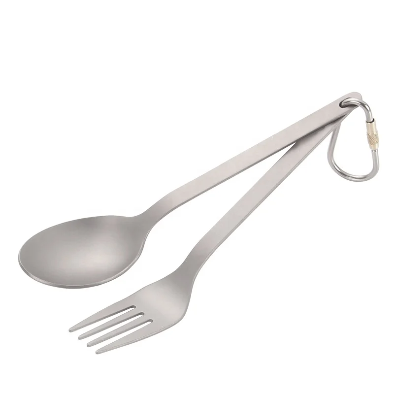 Outdoor Camping accessories Travel Equipment Titanium Tableware Set Spoon Fork Outdoor Camping Cutlery Travel Daily Flatware