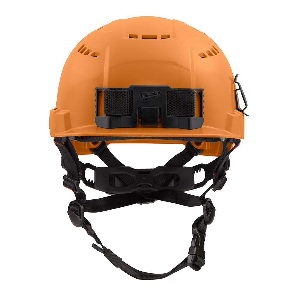 Milwaukee Orange Front Brim Vented Helmet with BOLT Class C