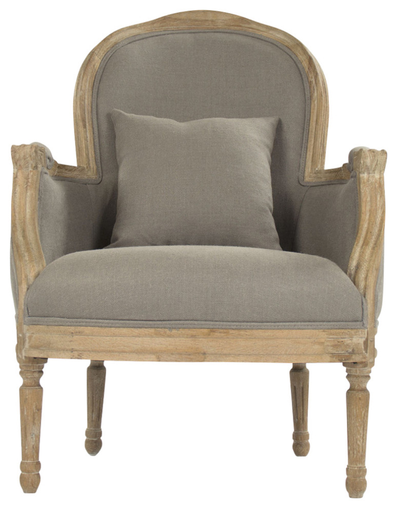 Pascal Club Chair  Gray Linen   French Country   Armchairs And Accent Chairs   by HedgeApple  Houzz